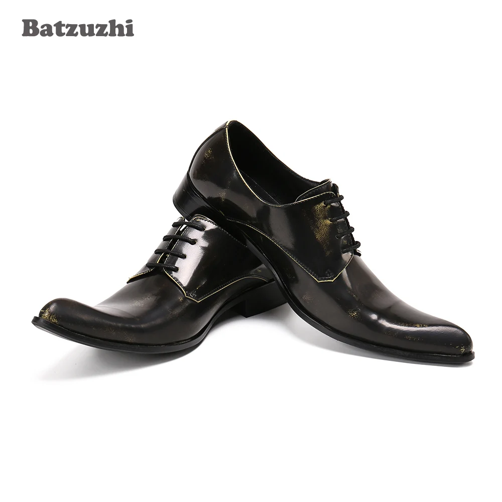 

Batzuzhi Formal Leather Dress Shoes Men Zapatos Hombre Pointed Toe Lace-up Business Shoes Gentlemen zapatos de hombre, Big Size