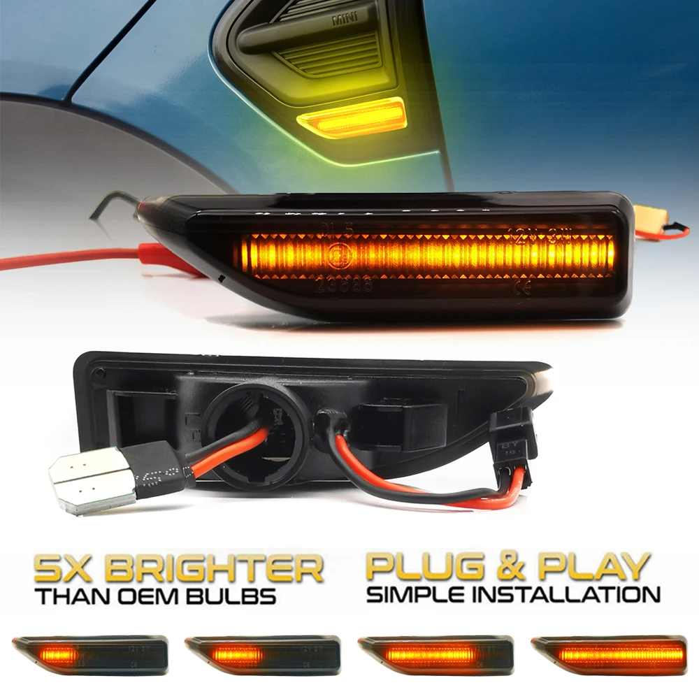 

LED Dynamic Side Marker Turn Signal Light For Mini Cooper Countryman F60 2017 2018 2019 2020 2021 OEM#:63137406369&63137406370