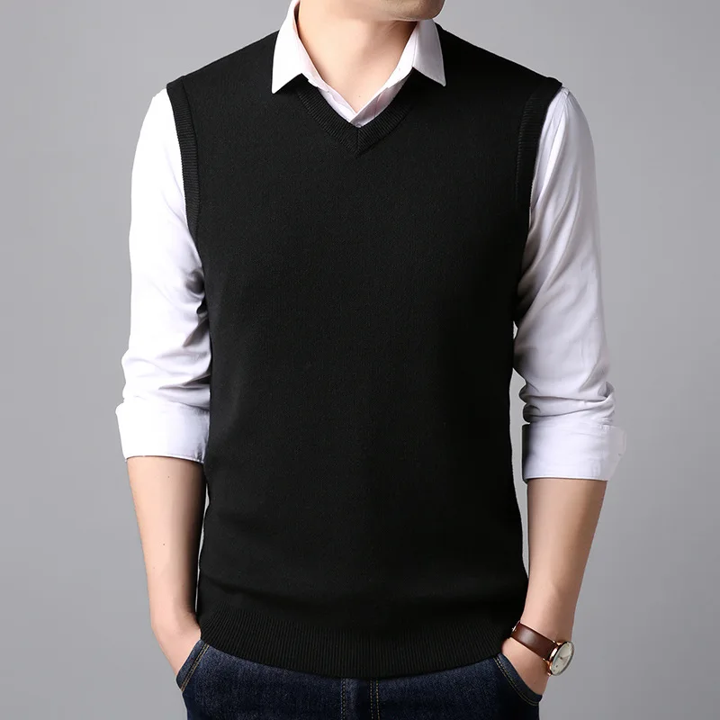 

MRMT 2024 Brand New Sweater Vest Men's T Shirt Vest V-neck Pullover Wool Sweater T-shirt for Male Vest Tops Tshirt