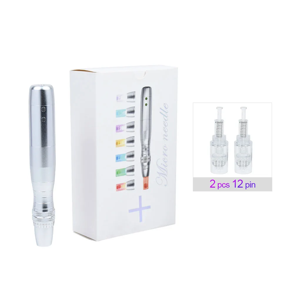 Dermapen inalámbrico de 7 colores, luces LED de fotones, pluma Derma para salón de belleza, herramientas de cuidado de la piel recargables