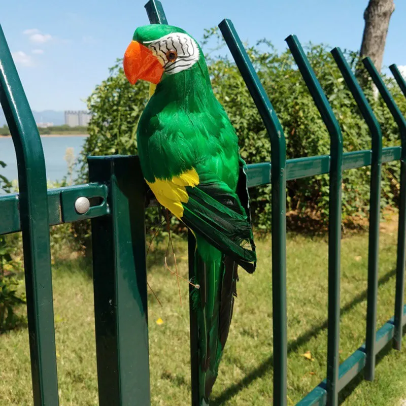 25cm Simulation Handmade Parrot Creative Feather Lawn Figurine Ornament Animal Bird Garden Outdoor Prop Decoration Supplies New image 4