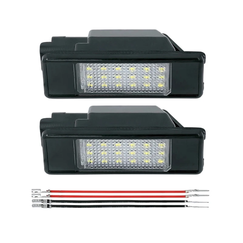 2Pcs No Error LED Number License Plate Lights Lamp Car Accessories For Citroen C2 C3 C4 C5 C6 C8 DS3 DS5 Esasion Jumpy C-Elysee