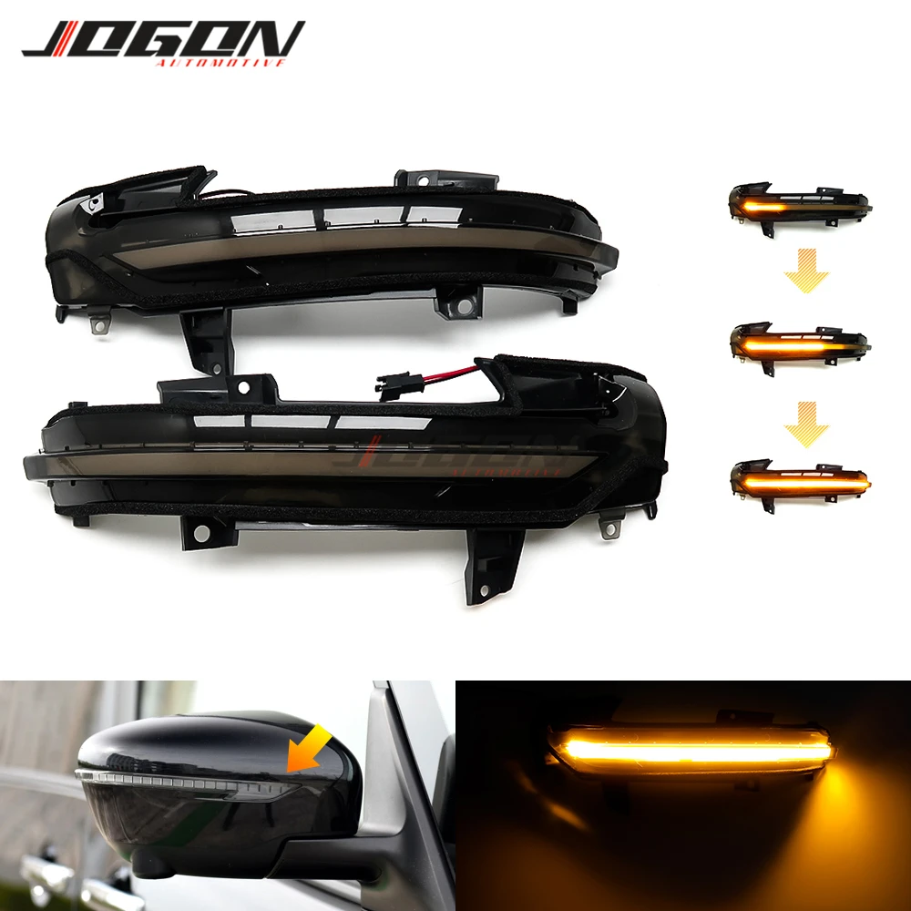 2Pcs LED Dynamic Turn Signal Light Sequential Side Mirror Indicator Lamp Blinker Repeater For Nissan Serena C27 09/2016-2020