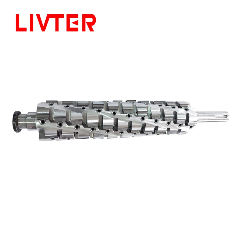 wood shaving machine cutting head knife planing spindle moulder cutter helical planer carbide blade jointer 15 spiral cutterhead