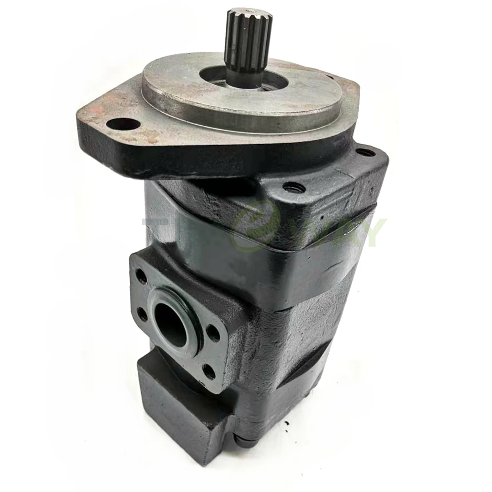 Hydraulic Pilot Pump 14679111 Double Gear Pump for Volvo EW205D Excavator Gear Pump 15teeth Shaft