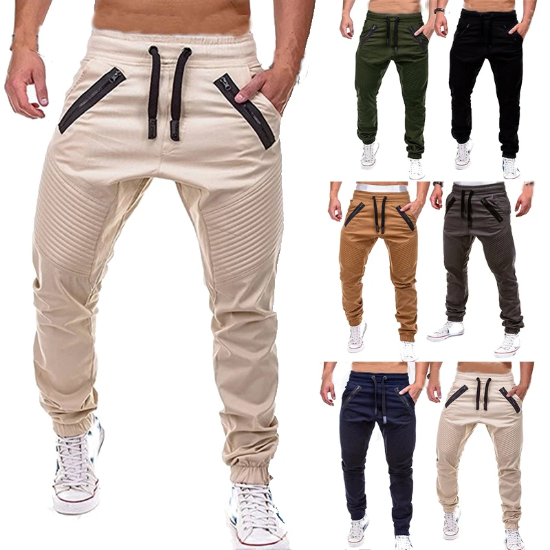 

Plus Size Pencil Pants with Pocket For MenThin Cargo Sweatpants Trousers Fitness Bodybuilding Gyms Male Casual Sportswear