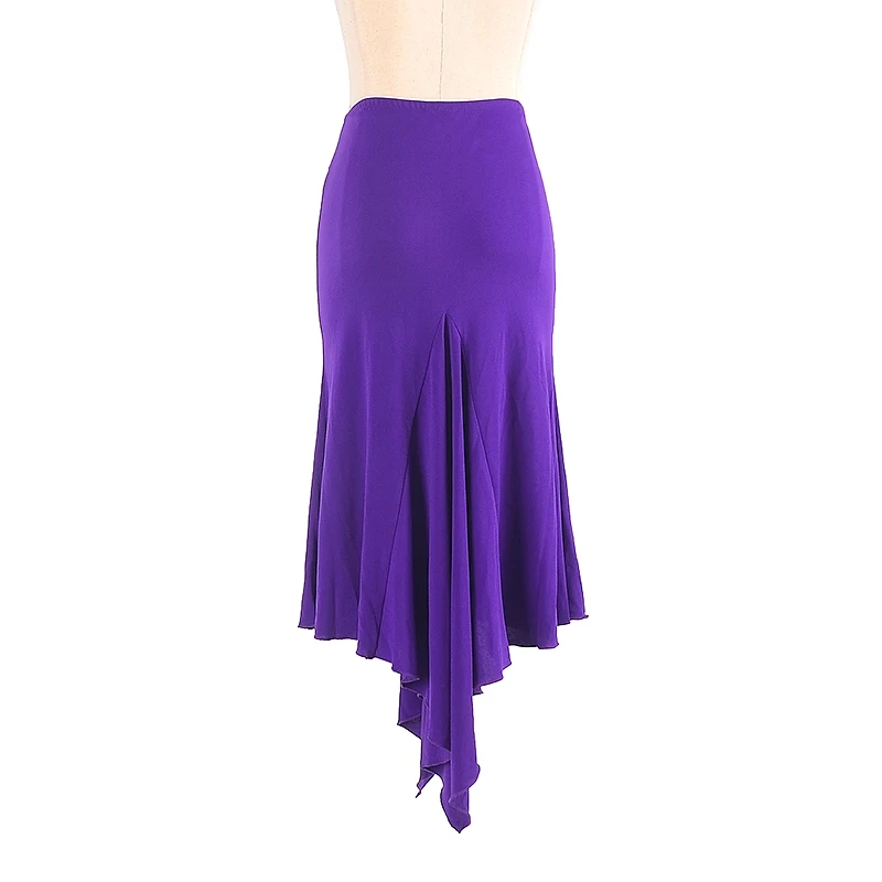 Purple Latina Dance Skirt For Women Rumba Costume Irregular Skirts Ballroom Practice Wear Tap Dance Wear Salsa Clothes  JL1995