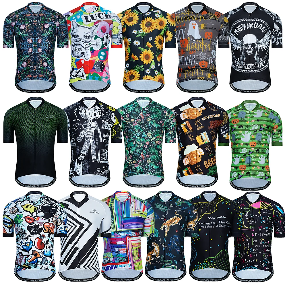 

2023 KEYIYUAN Road Bike Jersey Men Short Sleeve Bicycle Sweat Shirt Summer Mtb Clothing Fiets Kleding Mannen Wielershirt Heren