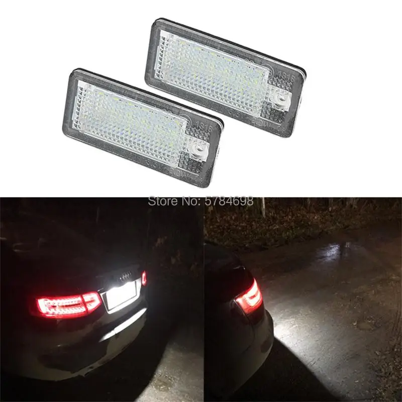 2X LED Number License Plate Light Lamp 8E0807430A 8E0807430B 8E0943021B 8E0943022B for Audi A4 S4 RS4 A3 S3 A6 C6 S6 RS6 A5