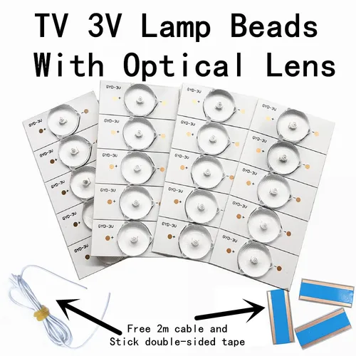 Imagen 1 del producto 30 Uds. Cuentas de lámpara SMD de alta calidad 6V 3V con filtro de lente óptica para reparación de TV LED de 32-65 pulgadas CL-40-D307-V3 100% nuevo