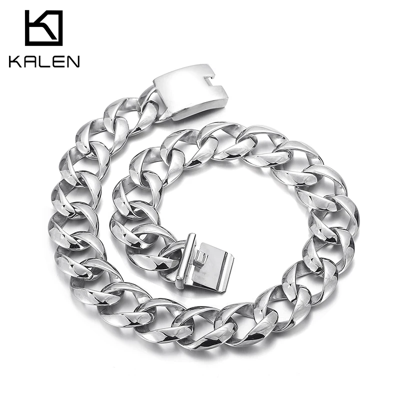 

Kalen Punk 24mm Heavy Chain O-chain Necklace Men's Stainless Steel High Quality Necklace Rock Party Jewelry Accessories Gift