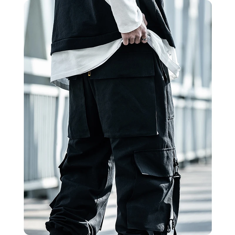 michalkova Paratrooper Japanese military Male Black Joggers Mens hip hop Pockets Ankel Cargo Pants Men Streetwear Pants Casual