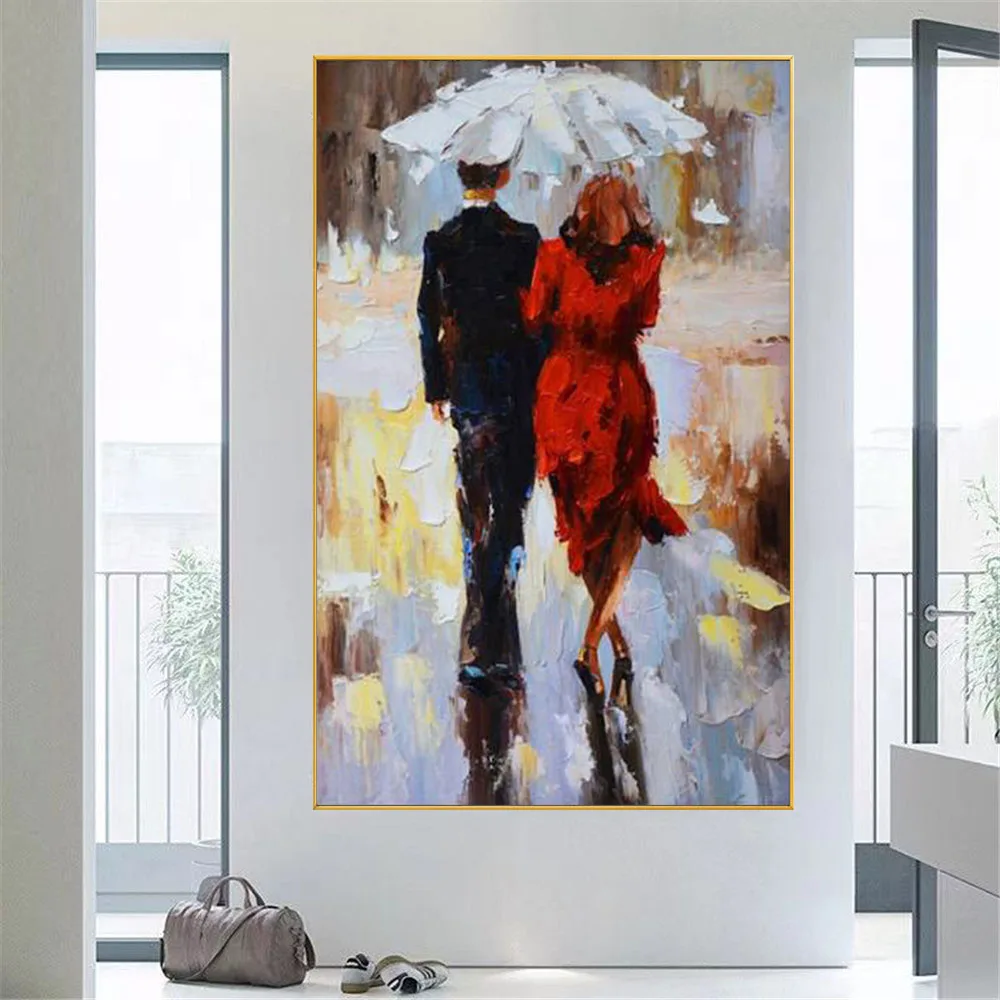 Abstact Oil Painting Holding Hands Lovers Or Couples Modern Canvas Paintings Wall Pictures Decor Living Room Bedroom Wall Art