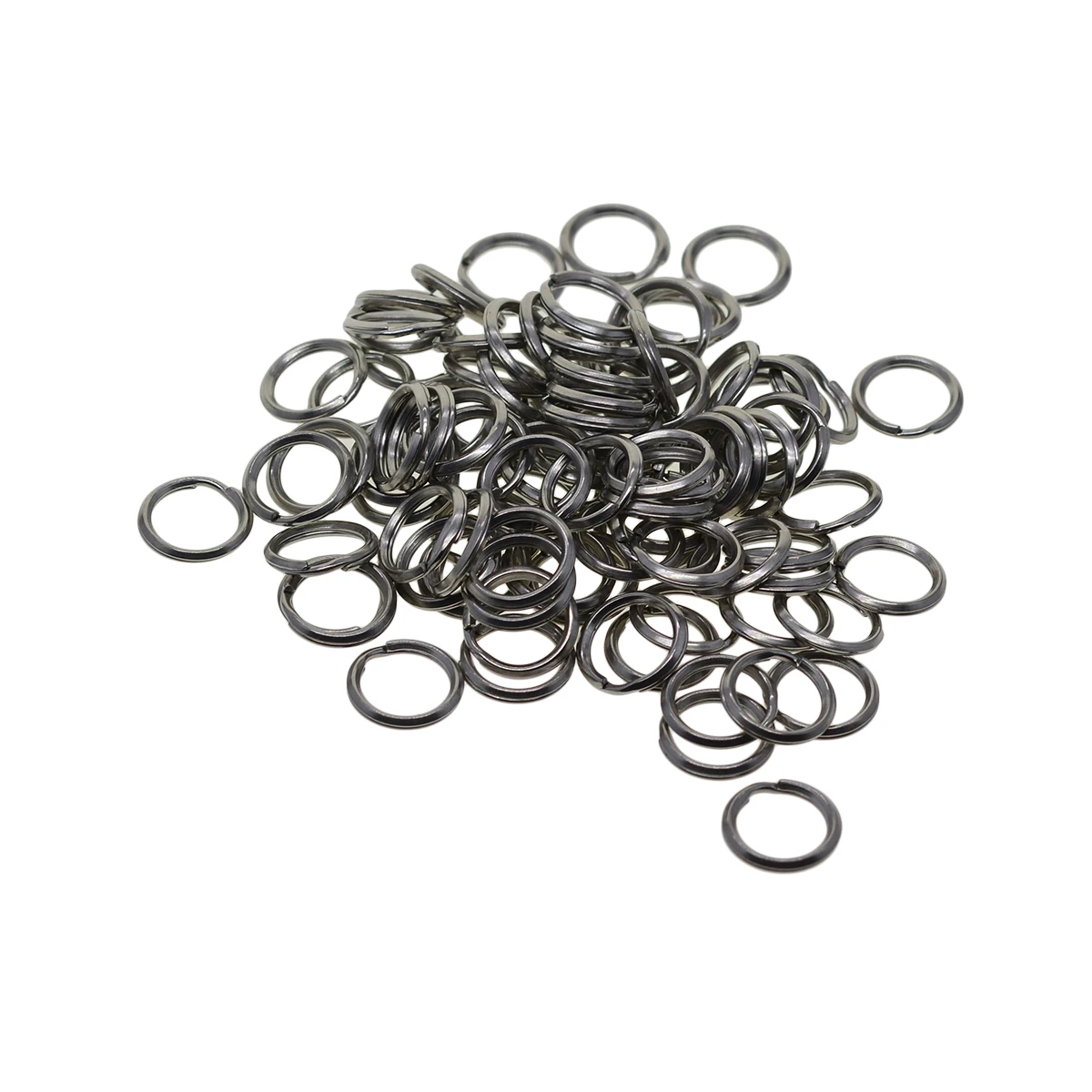 100pcs 0.5inch half inch 304 Stainless steel angle edged Circle Split Key Rings fishing  keyring  Dog leash DIY connector