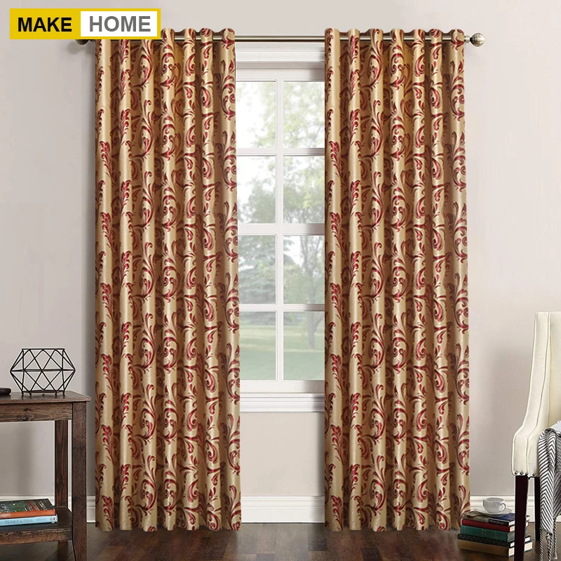 

MAKEHOME Jacquard Blackout Curtains For Living Room Blinds Drapes European American Style Window Curtain Treatments