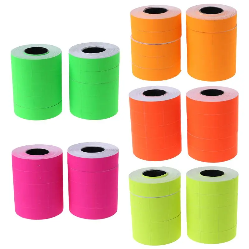 10 Rolls 5000 Pieces Double Row Colorful Price Label Paper Tag Mark Sticker For MX-6600 Labeller