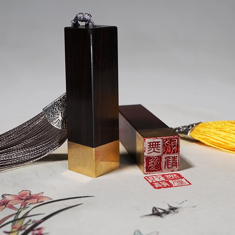 Chinese Calligraphy Painting Name Seal Japanese Katakana Brass Seals Sellos De Madera English Name Stamp Customized Wood Stamp