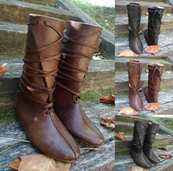 Medieval Viking Cosplay Shoes Renaissance Knight Cosplay PU Shoes For Women's Boots For Men's Boots