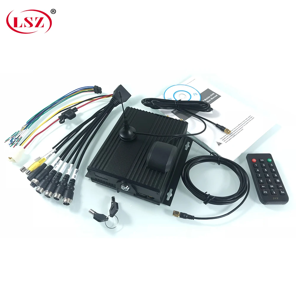 LSZ direct sales spot remote 4g gps mdvr dual sd card monitoring host ahd1080p 4 channel excavator / sanitation truck / trailer