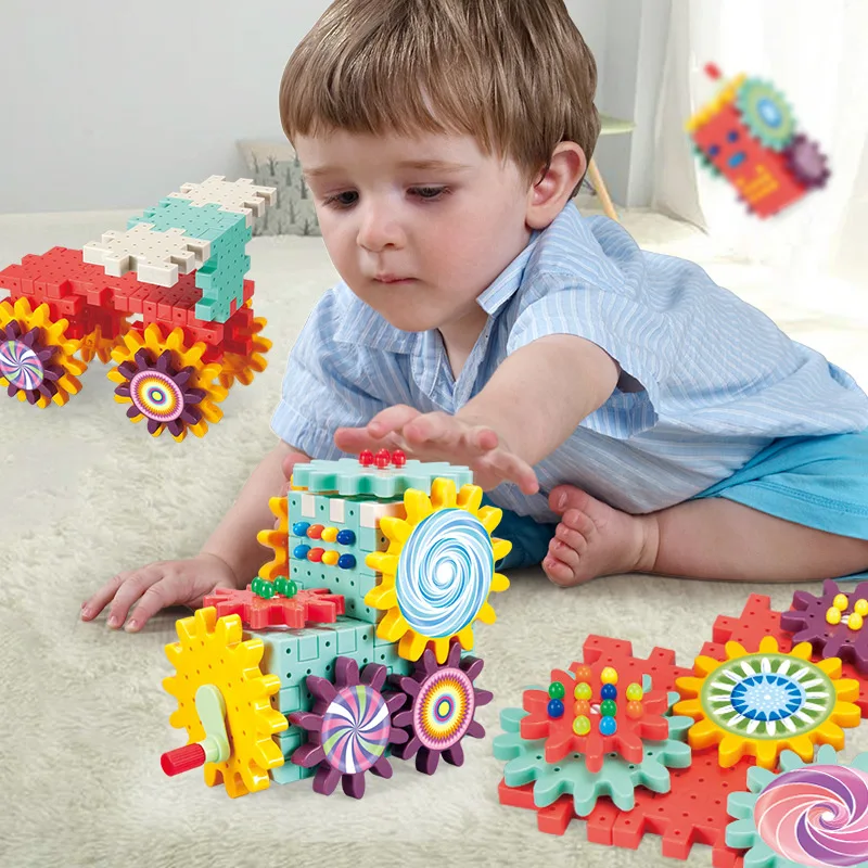 168-368 stücke Getriebe Bausteine Spielzeug Sets Baby DIY Pilz Nägel Spielzeug Kits 3D Modell Montieren Blöcke Spielzeug für Kinder Geschenke