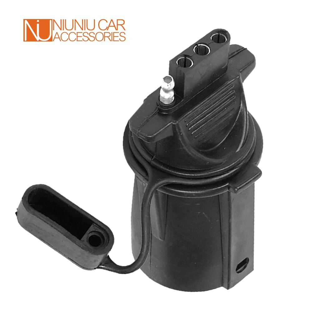 

Waterproof 7 Way round Blade Tow Vehicle End to 4 Pin Flat Trailer End Connector 12V Adapter Part Vehicle Trailer Connectivity