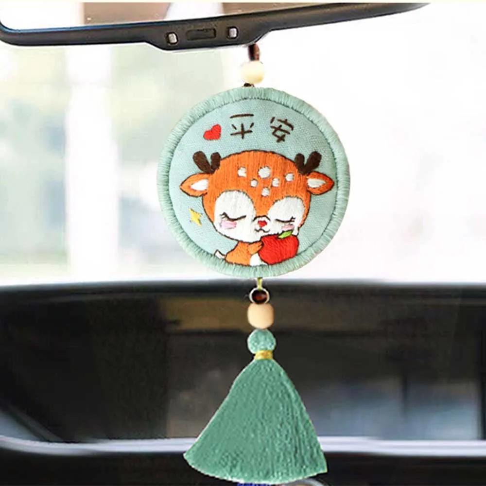 Handmade Needlework Good Luck Sachet Bag Charm Amulet Self-embroidered Beginner Chinese Embroidery Tool For Car Auto Pendant