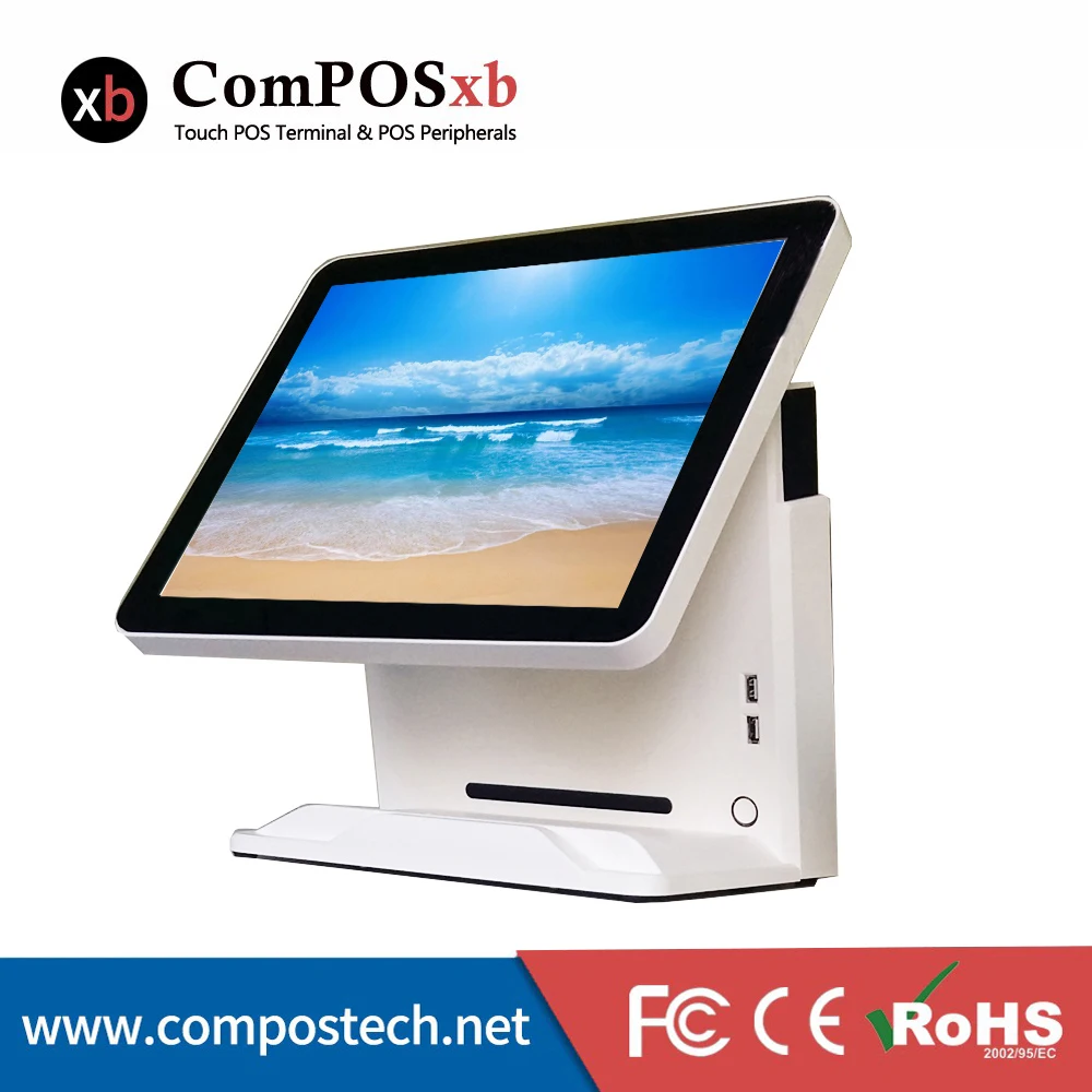 

Windows POS Systems 15 Inch Pos Terminal Touch Screen Epos System Point Of Sale Cash Register For Restaurant