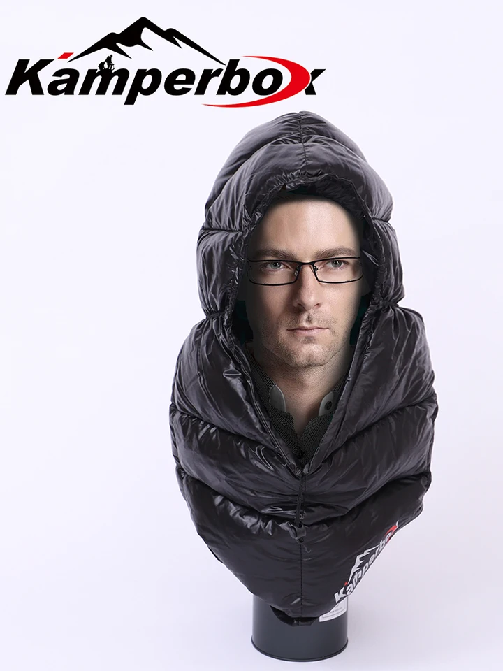 Kamperbox Winter Hat for Men Down Balacava Hiking Beanie for Ultralight Sleeping Bag Men's Winter Hat, image 8