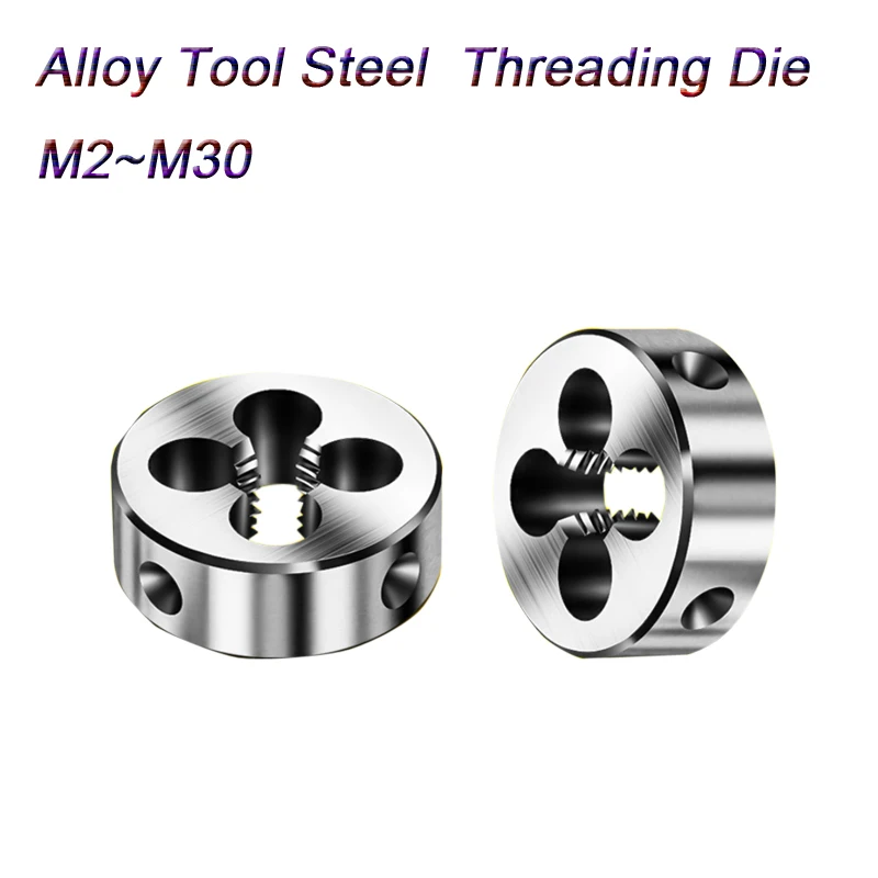 HSS Die Alloy Steel Round Threading Dies Cutting Tool Thread Screw Die Set M2 M2.5 M3 M4 M5 M6 M8 M10 M12 M14 M16 M18 M20 M30