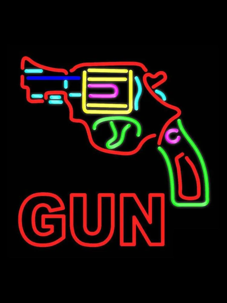 Neon Sign For Gun Logo Real glass Tubes Lamp firearms hotel Home Lamp resterant light advertise custom DESIGN Handmade light