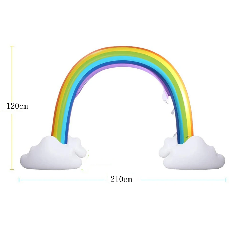 2022 New Outdoor Lawn Beach Sea Inflatable Rainbow Arch Water Spray Kids Sprinkler Play Toys Air Matress Summer Pool