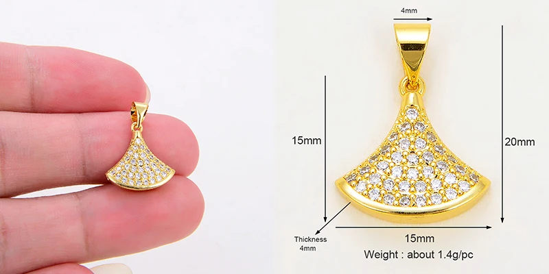 Pine Cone Lotus Coconut Tree Sun Flower Ginkgo Leaf 18K Gold Charm,Bracelet Earring Attachment Jewelry Components Findings L44