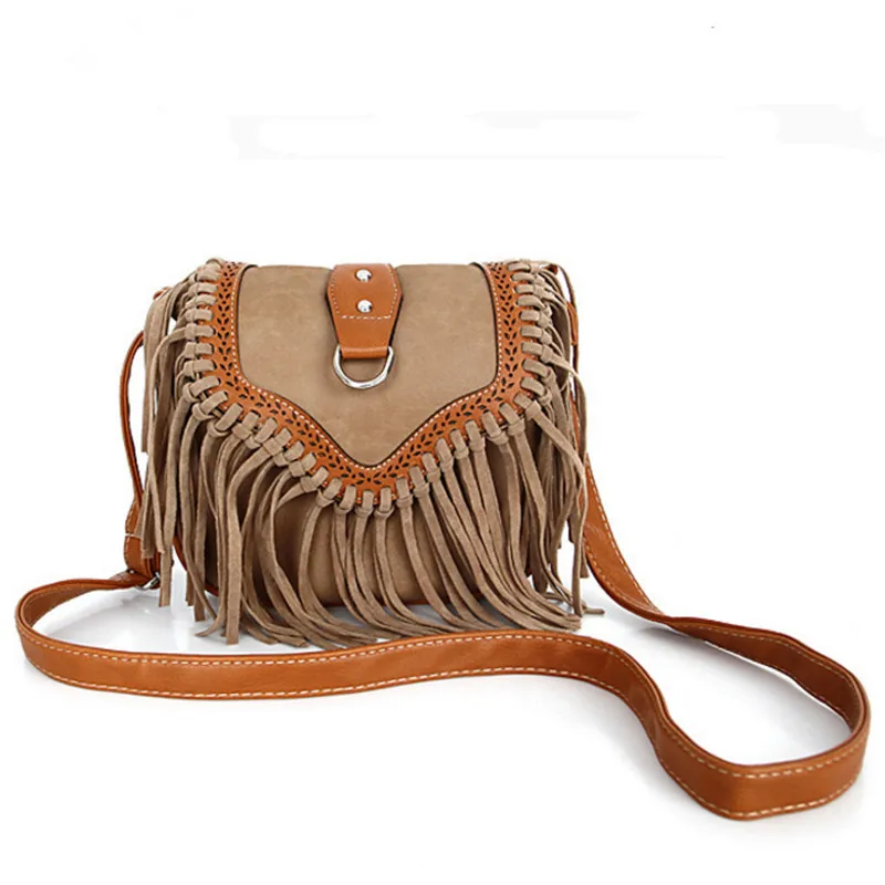 Czeski torba Boho darmowe duch Tassel crossbody torebka Retro Hippie projektant kobiet Gypsy Fringe czeski torba na ramię — zdjęcie 2