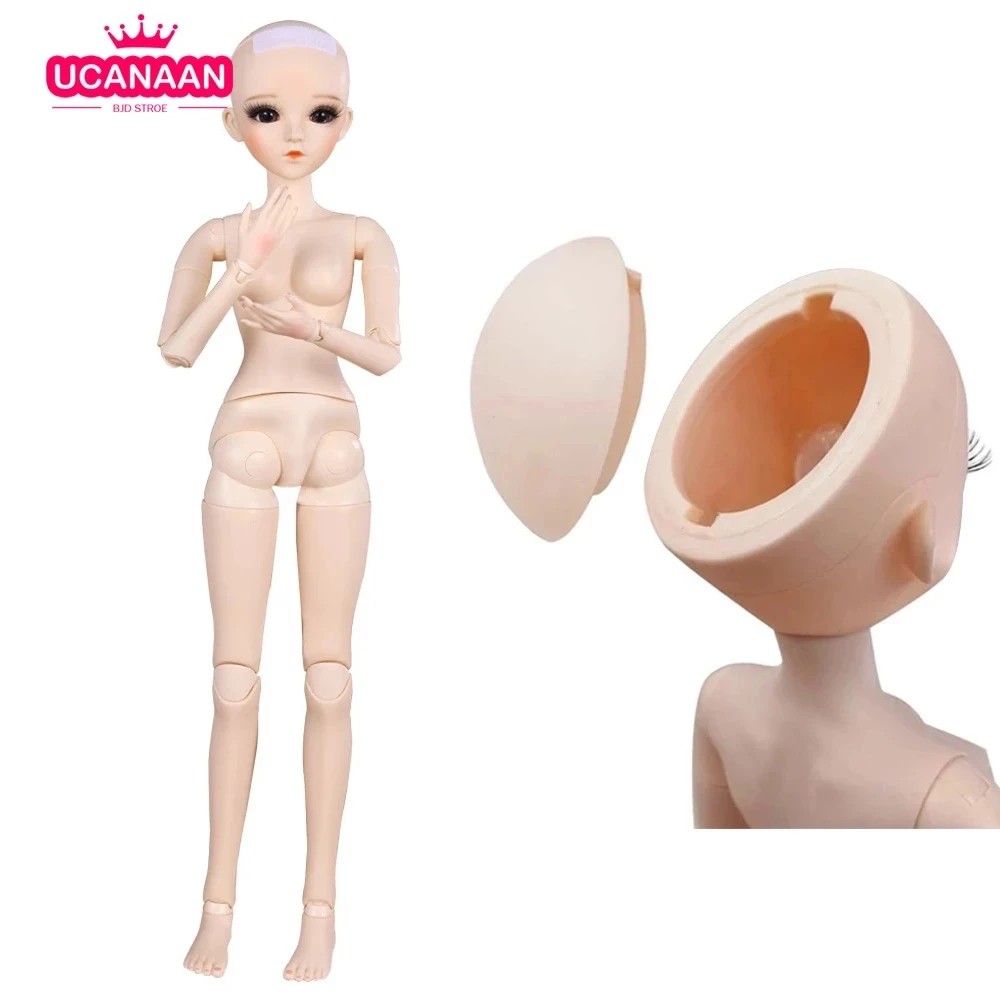 UCanaan 60CM Nude Body 1/3 BJD Doll 18 Ball Joints Doll Body Can Be Changed Eyes Without Outfits Girls Toys Accessories