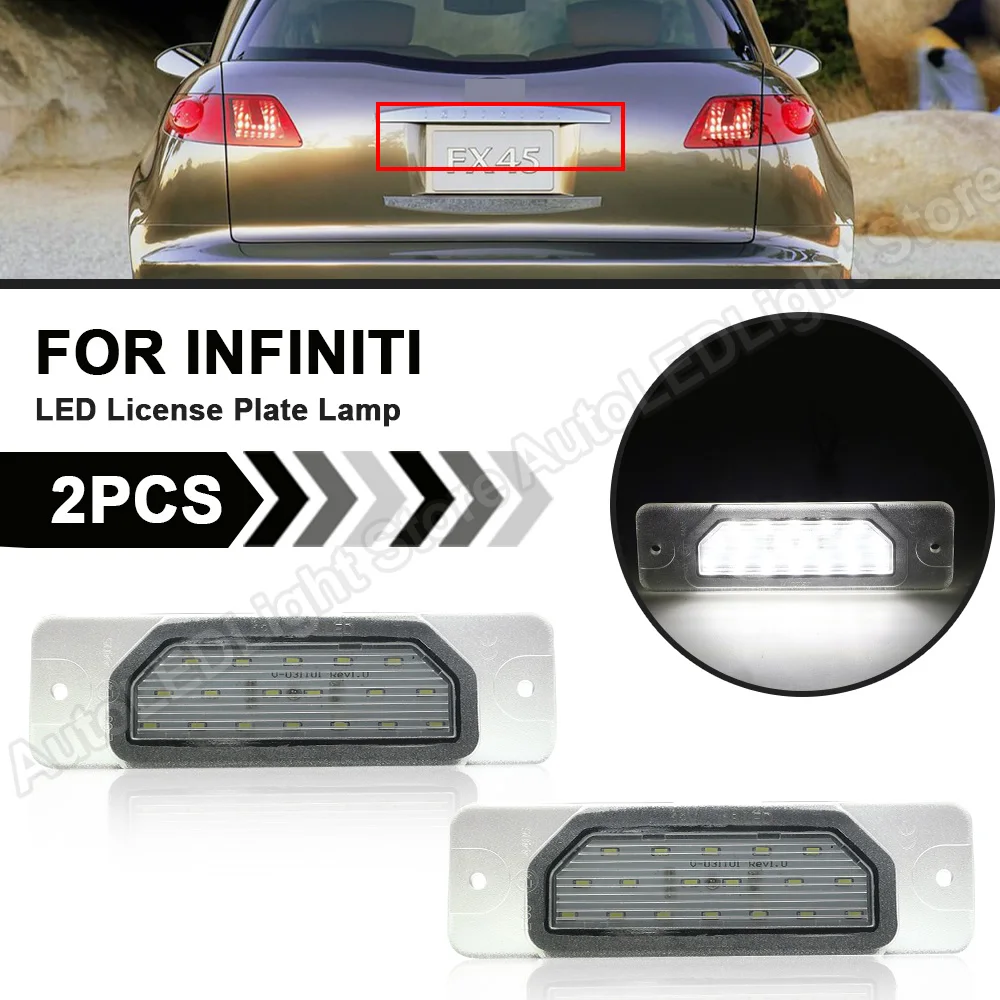 

LED License Number Plate Light Lamp For Infiniti FX35/45 2003 2004 2005 2006 2007 2008 Q45 I30/I35 M37/M56 Nissan Cefiro Fuga