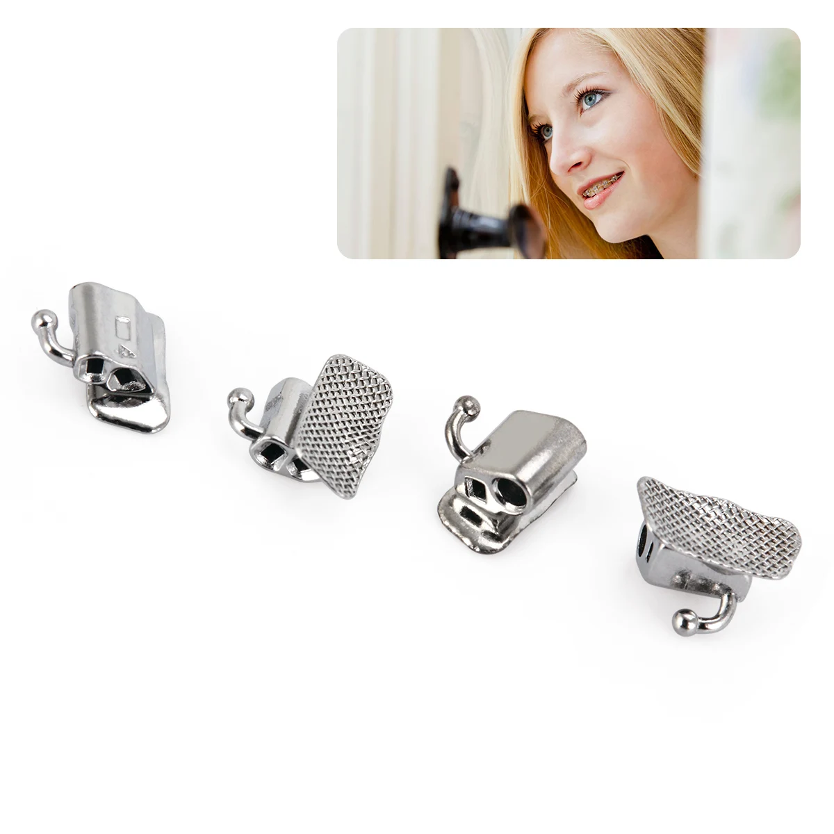 10 Packungen AZDENT Dental Kieferorthopädische Bukkalröhrchen Mesh Base Doppelröhrchen Bondable Non-Con 1st Molar Roth MBT.022 U/2 L/2 Zahnmedizin – Detail 5