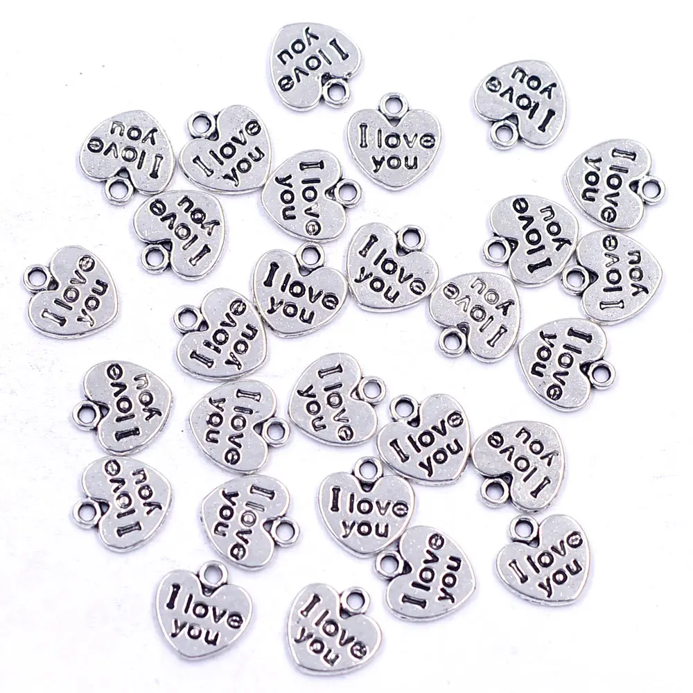 20g Pendants Heart Love Valentine\'s Day Rhinestone For Charm Bracelets Handmade Jewelry DIY Finding