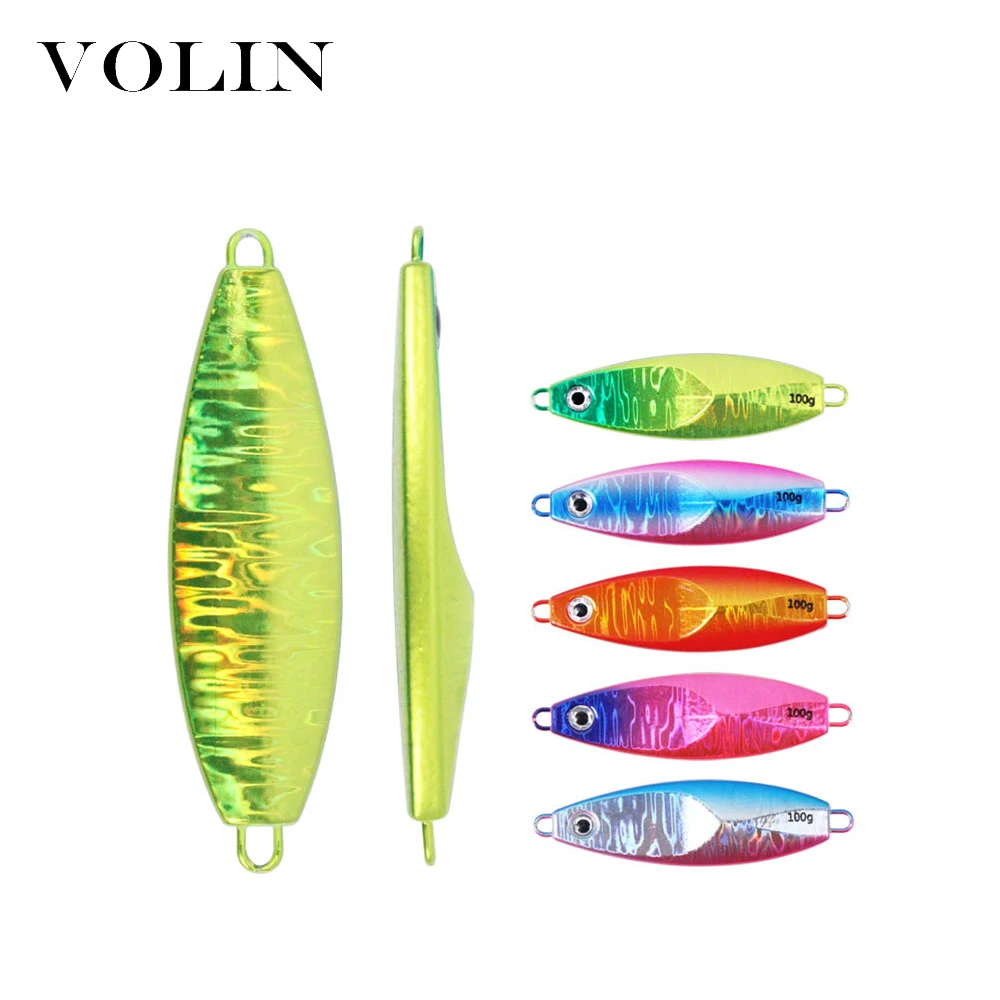 VOLIN NEW Matel Jigging Fishing Lure UV coatin 40g 60g 80g 100g Sea Jigging Fish Sea Fishing Bati Artificial Bait Fishing Tackle