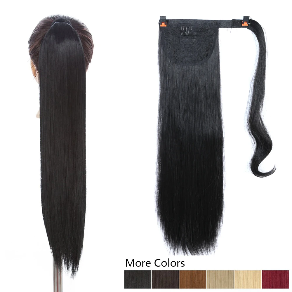 Xnaira Synthetic Afro Fake Hair Bun Piece Blonde Long Straight Drawstring Ponytail Pony Tail Hair Extensions Clip in Hair