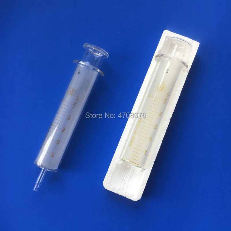 100ml/6pcs Glass syringe big mouth Needle tubing without pinhead Glass pipette Single nipple for glycerin inject reusable