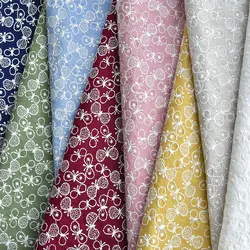 Ramie Cotton Fabric Flat Embroidery Butterflies Hand-made Fashion Houseware Dress Decoration Fabric