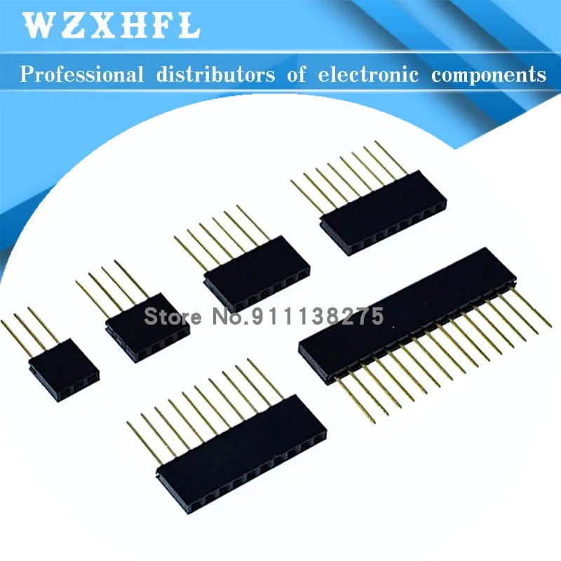 10pcs 2/3/4/6/8/10/15 Pin 2.54 mm Stackable Long Legs Femal Header For Arduino Shield