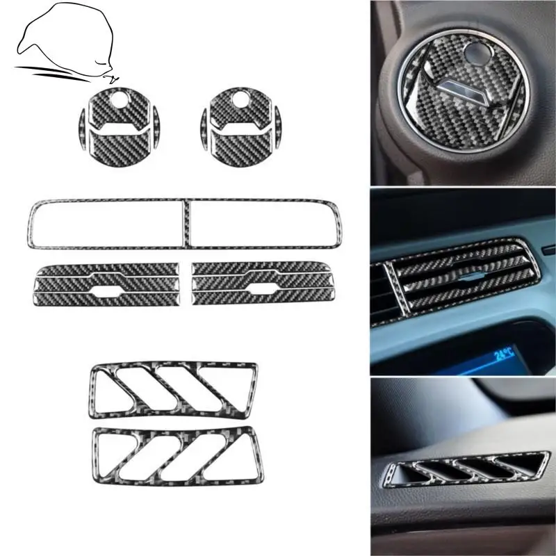 

For Chevrolet Camaro 2010 2011 ZL1 Carbon Fiber Accessories Car Interior Air Conditioning Vent Outlet Trim Cover Sticker Kit