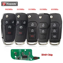 YIQIXIN per Ford S-MAX GALAXY MONDEO Focus Fusion Mk2 Mk7 Explorer Ranger Flip Smart Remote Car Key 2/3/4 Button 315/433/902Mhz