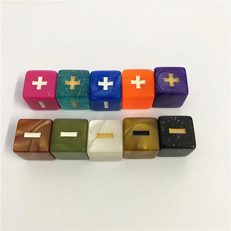 

10 PCS 16mm Addition/Subtraction Symbol Dice Operation Assistant Props Direction Educational Dice Accessories