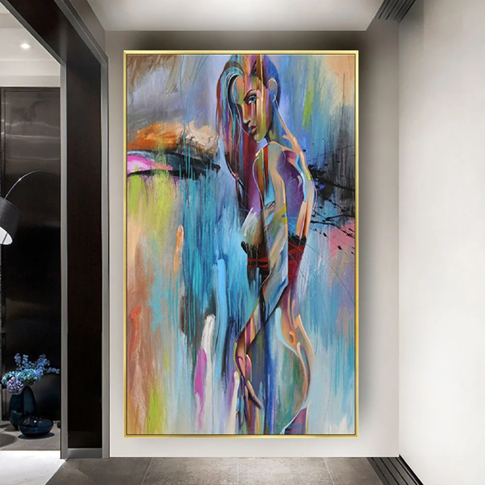 Body painting art creative color wall art Hand Painted Oil Painting Canvas Painting Wall Pictures Home Decor Hotel lobby Yoga