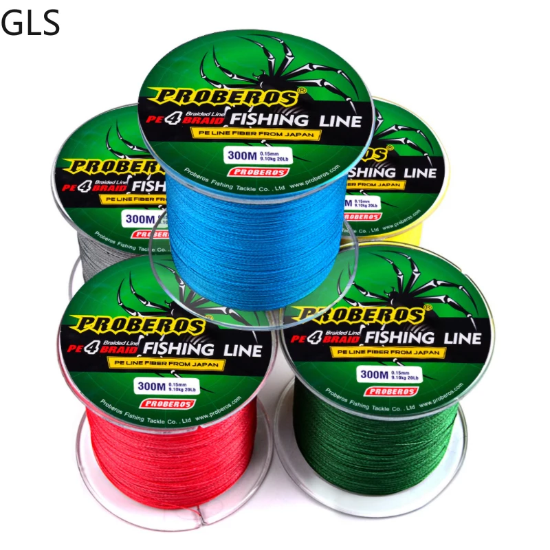 

2021 Newest 300m/6-100LB Saltwater Multifilament Braided Fishing Line 4 Strands Pull 3.6-45.3kg Five Colors Optional