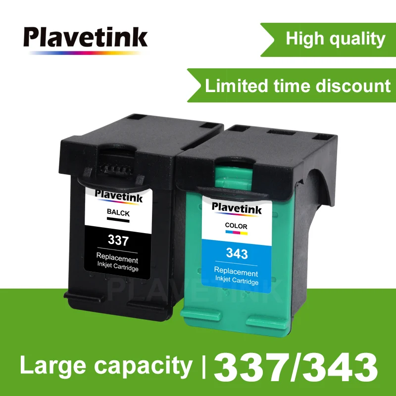 Plavetink Compatible for HP 343 337 Ink Cartridge for HP337 343 for HP Photosmart 2575 8050 C4180 D5160 Deskjet 6940 D4160