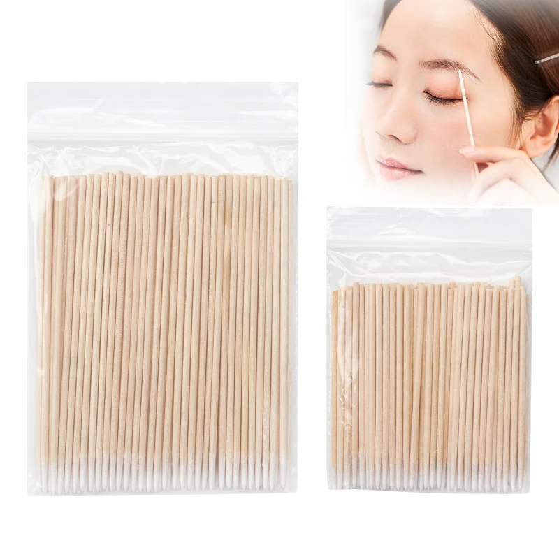 500 pcs Disposable Ultra-small Cotton Swab Lint Free Micro Brushes Glue Removing tools Eyelash Extension women Make Up Brush