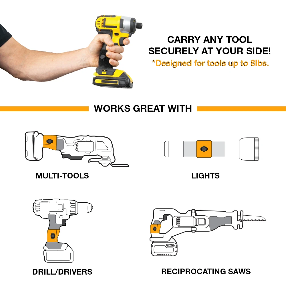 SPIDER TOOL HOLSTER DUAL TOOL KIT 5 Piece Set For Carrying Your Power Drill